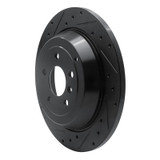 R1 06-12 Mercedes-Benz R320 Rear Left Drilled & Slotted Black Brake Rotor