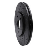R1 12-25 Chrysler Town & Country Front Left Drilled & Slotted Black Brake Rotor