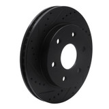 R1 99-08 Cadillac Escalade ESV Front Left Drilled & Slotted Black Brake Rotor