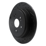 R1 01-08 Acura MDX Rear Left Drilled & Slotted Black Brake Rotor
