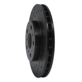 R1 88-93 Toyota Celica Front Left Drilled & Slotted Black Brake Rotor