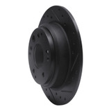 R1 91-99 Acura RL Rear Right Drilled & Slotted Black Brake Rotor