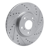 R1 07-20 Acura ZDX Front Right Drilled & Slotted Silver Brake Rotor