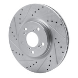 R1 07-20 Acura MDX Front Left Drilled & Slotted Silver Brake Rotor