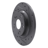 R1 00-09 Honda S2000 Rear Right Drilled & Slotted Black Brake Rotor