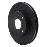 R1 98-02 Acura CL Front Left Drilled & Slotted Black Brake Rotor