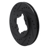 R1 90-97 Acura CL Front Left Drilled & Slotted Black Brake Rotor