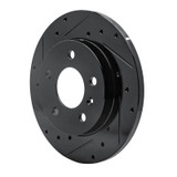 R1 04-16 Buick Allure Rear Left Drilled & Slotted Black Brake Rotor