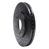 R1 91-96 Acura NSX Front Left Drilled & Slotted Black Brake Rotor