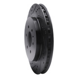 R1 04-09 Cadillac SRX Rear Left Drilled & Slotted Black Brake Rotor