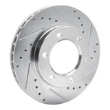 R1 71-91 Chevrolet Blazer Front Right Drilled & Slotted Silver Brake Rotor