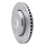 R1 07-18 Jeep Wrangler Front Left Drilled & Slotted Silver Brake Rotor