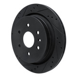 R1 13-19 Cadillac XTS Rear Left Drilled & Slotted Black Brake Rotor