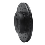 R1 13-25 Cadillac ATS Front Left Drilled & Slotted Black Brake Rotor