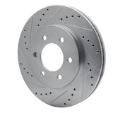 R1 02-06 Ford Expedition Front Left Drilled & Slotted Silver Brake Rotor