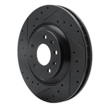 R1 04-08 Cadillac CTS Front Left Drilled & Slotted Black Brake Rotor