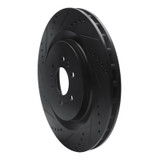 R1 04-11 Cadillac STS Rear Left Drilled & Slotted Black Brake Rotor