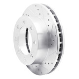 R1 99-99 Ford F-350 Super Duty 4WD Front Right Drilled & Slotted Silver Brake Rotor