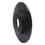 R1 98-05 Buick Park Avenue Rear Right Drilled & Slotted Black Brake Rotor