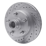 R1 73-93 Ford E-150 Econoline Front Left Drilled & Slotted Silver Brake Rotor