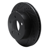 R1 99-06 Jeep Cherokee Front Left Drilled & Slotted Black Brake Rotor