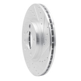 R1 11-16 Mini Cooper Countryman Front Right Drilled & Slotted Silver Brake Rotor