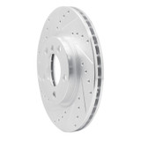 R1 11-16 Mini Cooper Countryman Front Left Drilled & Slotted Silver Brake Rotor