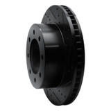 R1 03-08 Dodge Ram 3500 Front Right Drilled & Slotted Black Brake Rotor