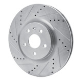 R1 09-17 Buick Regal Front Left Drilled & Slotted Silver Brake Rotor