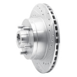 R1 1987-1990 Dodge Dakota RWD Front Right Drilled & Slotted Silver Brake Rotor