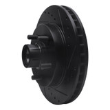 R1 1992-2002 Chevrolet Tahoe Front Right Drilled & Slotted Black Brake Rotor