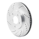R1 97-05 Buick Park Avenue Front Left Drilled & Slotted Silver Brake Rotor