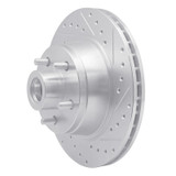 R1 76-81 Chrysler Newport Front Right Drilled & Slotted Silver Brake Rotor