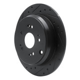 R1 2005-2018 Acura RDX Rear Left Drilled & Slotted Black Brake Rotor