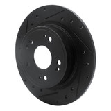 R1 05-17 Honda Accord Rear Left Drilled & Slotted Black Brake Rotor