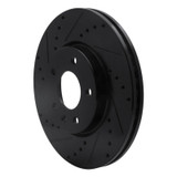 R1 2011-2025 Buick Encore GX Front Left Drilled & Slotted Black Brake Rotor