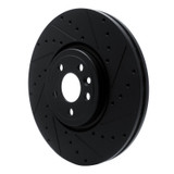 R1 2017-2020 Jaguar F-Pace Front Right Drilled & Slotted Black Brake Rotor