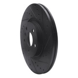 R1 15-25 BMW 228I xDrive Gran Coupe Front Right Drilled & Slotted Black Brake Rotor