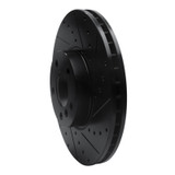 R1 07-19 BMW X6 Front Right Drilled & Slotted Black Brake Rotor