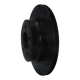 R1 07-19 BMW X5 Rear Right Drilled & Slotted Black Brake Rotor