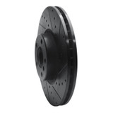 R1 07-18 BMW X6 Front Right Drilled & Slotted Black Brake Rotor