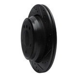 R1 06-20 BMW 325XI Rear Right Drilled & Slotted Black Brake Rotor