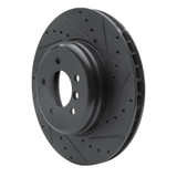R1 11-16 BMW Z4 Front Right Drilled & Slotted Black Brake Rotor