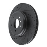 R1 11-16 BMW Z4 Front Left Drilled & Slotted Black Brake Rotor