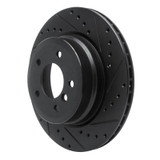 R1 08-13 BMW 135IS Rear Right Drilled & Slotted Black Brake Rotor