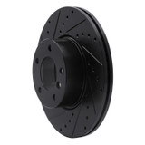 R1 07-21 BMW 430I xDrive Front Left Drilled & Slotted Black Brake Rotor