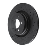 R1 07-08 BMW ALPINA B7 Rear Right Drilled & Slotted Black Brake Rotor