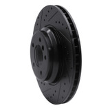 R1 07-15 BMW 335I xDrive Front Left Drilled & Slotted Black Brake Rotor