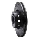 R1 00-03 BMW M5 Right Front Drilled & Slotted Black Brake Rotor