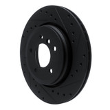 R1 01-06 BMW 330I Rear Right Drilled & Slotted Black Brake Rotor
